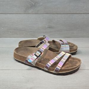 Birki's By Birkenstock Women Striped Strappy  Sandals Shoes Sz 39/8 Narrow